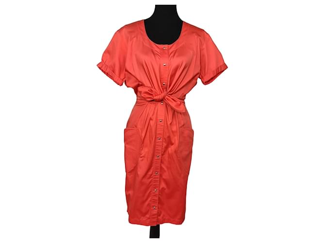 Thierry Mugler Mugler orange dress Cotton  ref.1394633