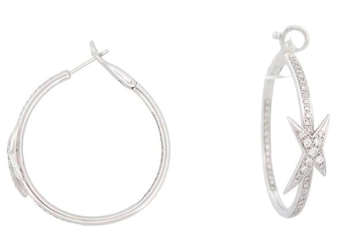 NEUF BOUCLES D'OREILLES MAUBOUSSIN CREOLES MES NUANCES A TOI OR BLANC DIAMANTS Argenté  ref.1394650