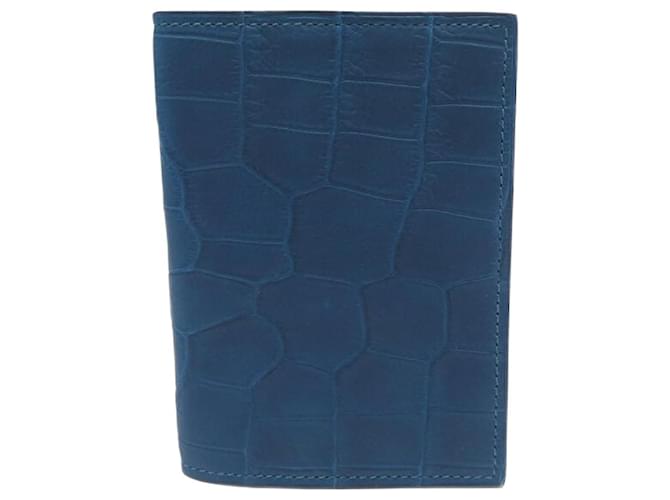 Hermès NOVA CAPA PORTA-AGENDA HERMES PETIT H EM COURO DE CROCODILO JACARÉ AZUL Couros exóticos  ref.1394659