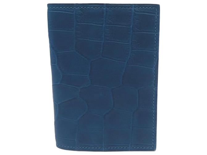 Hermès NEW HERMES PETIT H AGENDA HOLDER COVER IN BLUE ALLIGATOR CROCODILE LEATHER Exotic leather  ref.1394659