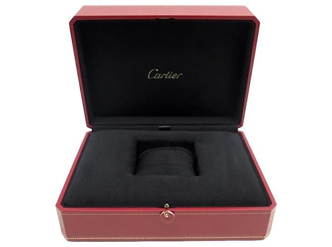 NEUF BOITE CARTIER GM CROO000386 POUR MONTRES AVEC COMPARTIMENT BIJOUX WATCH BOX Cuir Rouge  ref.1394665