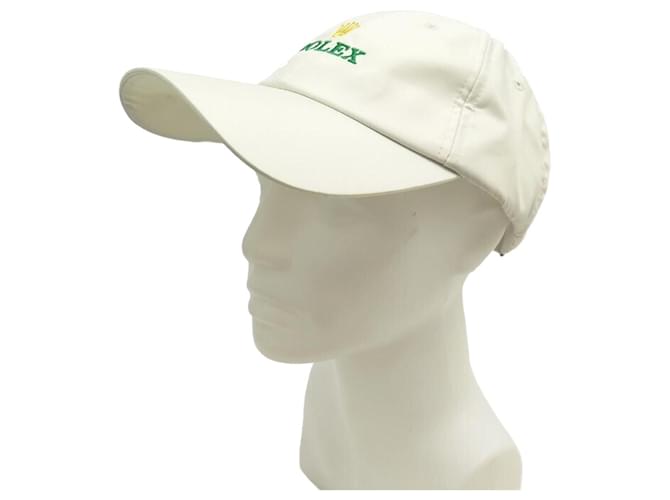 NEW ROLEX ROLAND GARROS MICRO FIBER CAP WHITE AND GREEN WHITE NEW GREEN CAP Cloth  ref.1394668