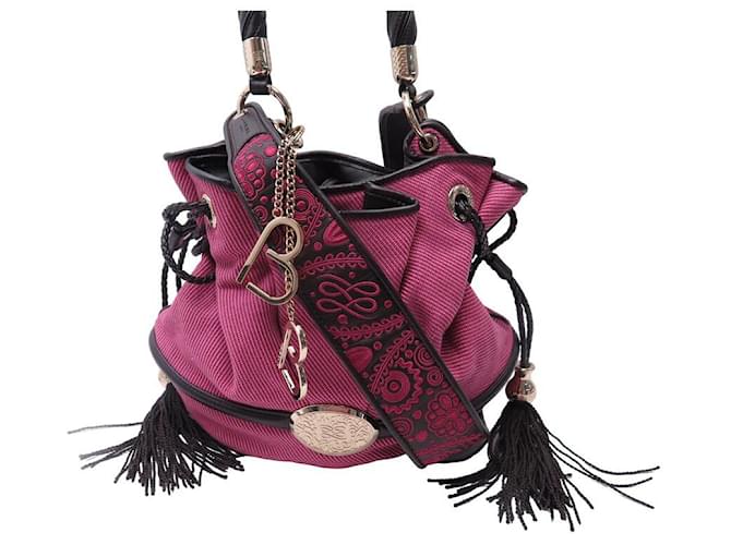 NUEVO BOLSO DE MANO LANCEL BRIGITTE BARDOT BB A04657 BOLSO CRUZADO FUSHIA Fucsia Algodón  ref.1394687