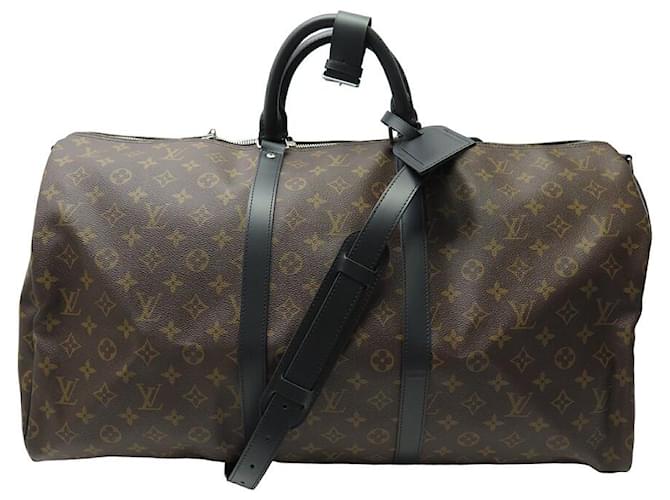 NOVA BOLSA LOUIS VUITTON KEEPALL 55 BANDOULIERE M56714 BOLSA DE VIAGEM MONOGRAMA Marrom Lona  ref.1394692