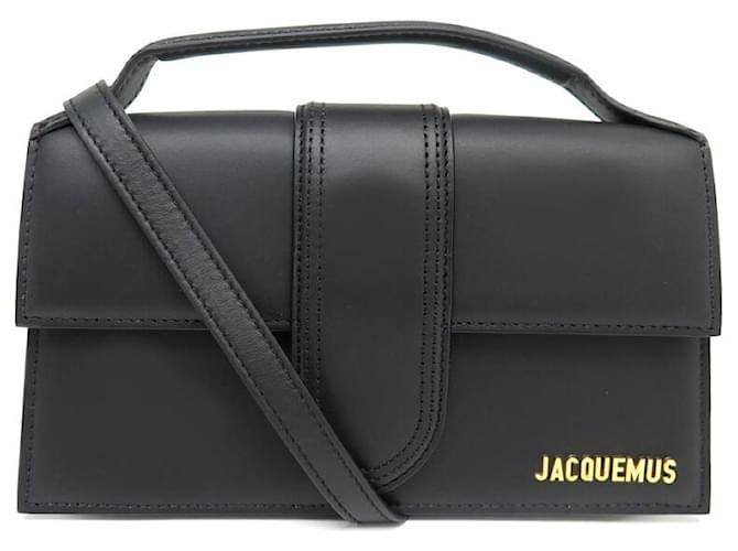 NEW JACQUEMUS LE GRAND BAMBINO HANDBAG 213BA007 BLACK LEATHER HANDBAG PURSE  ref.1394697