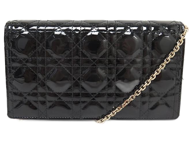 NUEVO BOLSO DE MANO CHRISTIAN DIOR BOLSO BANDOLERA DE CHAROL PARA SEÑORA Negro  ref.1394705