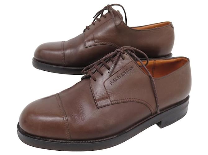 JM WESTON SHOES 541 7.5E 41.5 DERBY RIGHT TOE IN BROWN LEATHER SHOES  ref.1394720