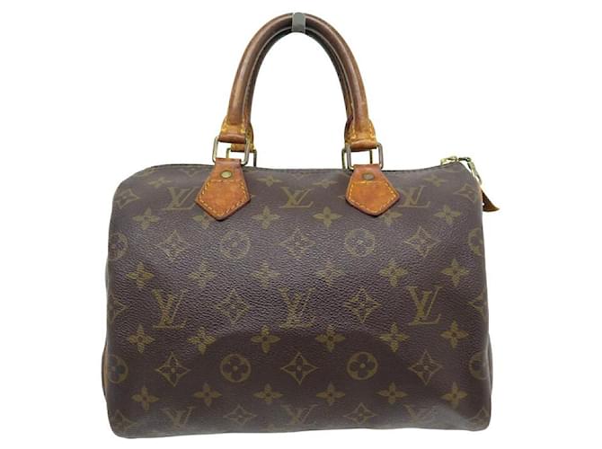 VINTAGE LOUIS VUITTON SPEEDY 25 BOLSA MONOGRAMA LONA M41109 BOLSA DE MÃO Marrom  ref.1394727