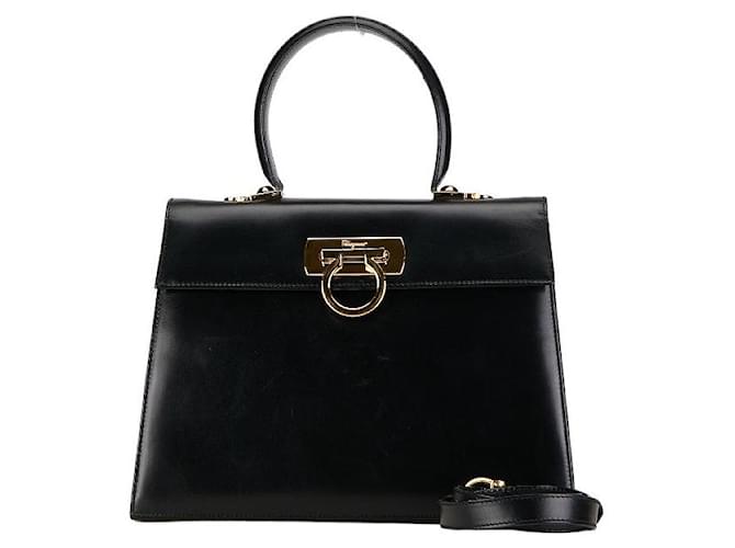 Salvatore Ferragamo Gancini Kelly Bag Lederhandtasche in gutem Zustand  ref.1394742