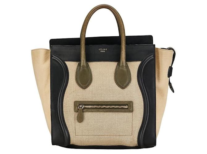 Luggage Céline Bolsa de bagagem tricolor de couro Celine Bolsa de couro em bom estado  ref.1394745