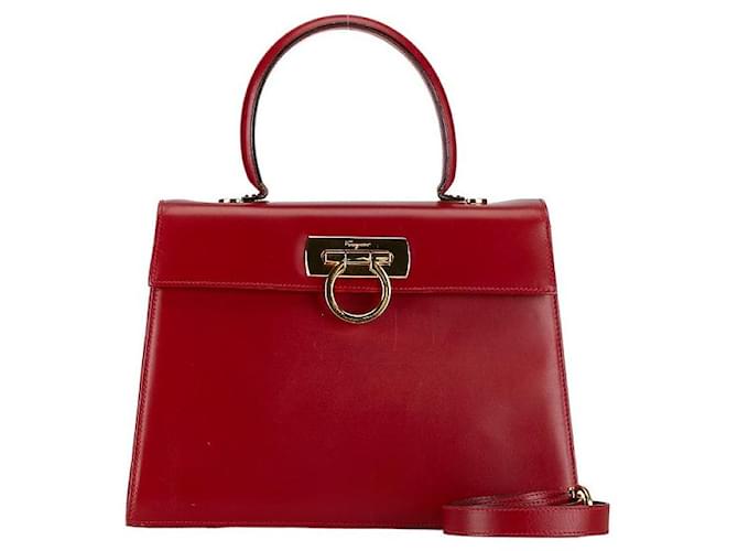 Salvatore Ferragamo Gancini Kelly Bag Schultertasche aus Leder in gutem Zustand  ref.1394746