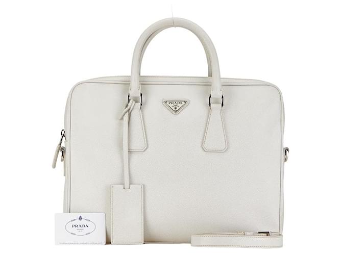 Prada Saffiano Work Bag Bolsa de couro 2VE368 em bom estado  ref.1394753