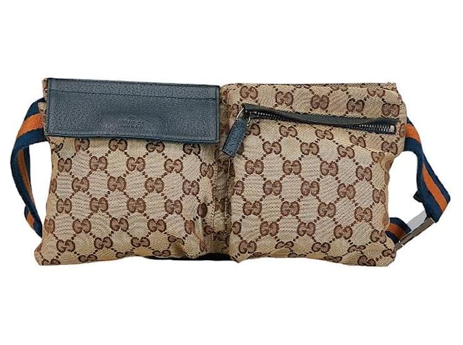 Bolsa de cinto de lona Gucci GG Bolsa de cinto de lona 28566 em bom estado  ref.1394755