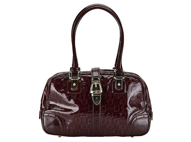 Gucci Patent Leather Horsebit Handbag Leather Handbag 145770 in Good condition  ref.1394758