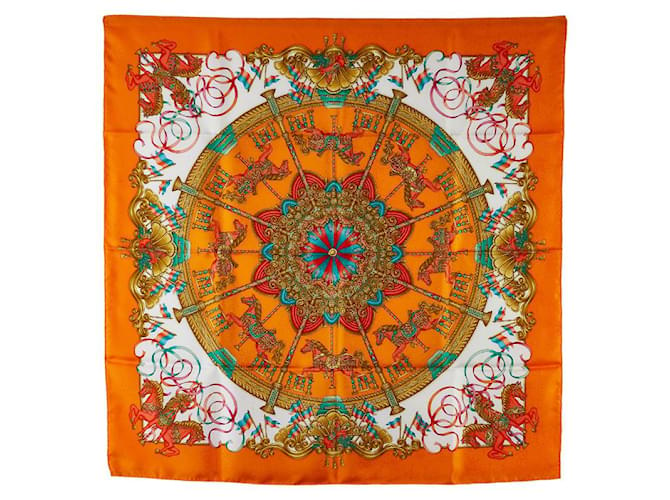 Hermès Hermes Carre 90 Luna Park Silk Scarf Canvas Scarf in Excellent condition Cloth  ref.1394765