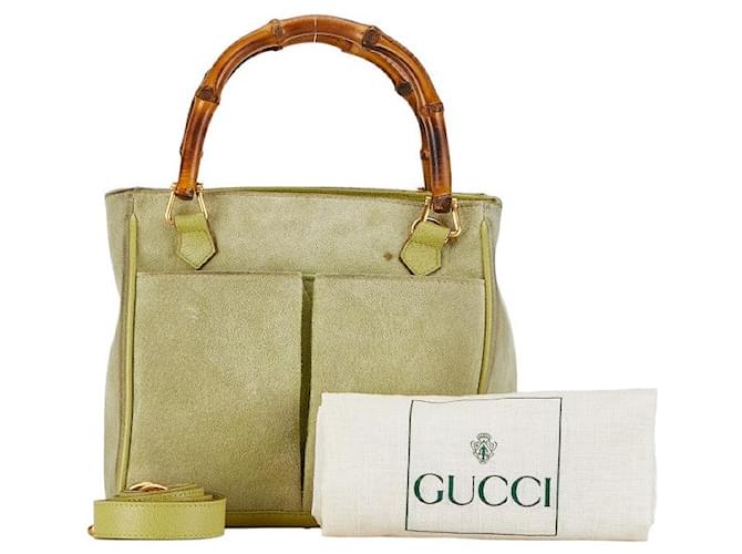 Gucci Bamboo Suede Diana Handbag Leather Handbag 1220316 in Fair condition  ref.1394769