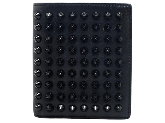 Christian Louboutin Leather Paros Spike Wallet Cartera corta de cuero en buen estado  ref.1394772