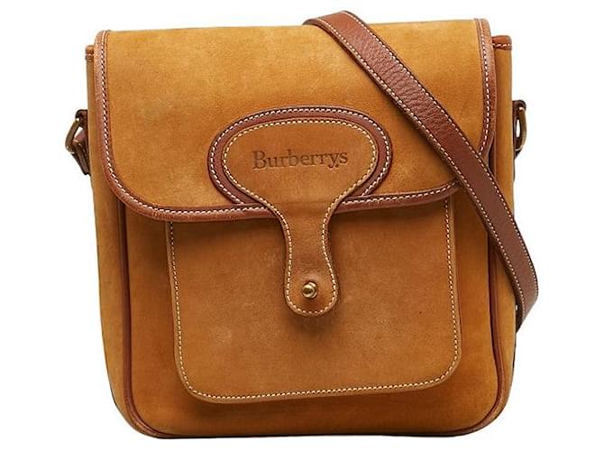 Burberry Leather Shoulder Bag Crossbody in Good Condition Brown  ref.1394774