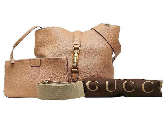 Gucci Leather Jackie Bucket Bag Bolsa de ombro de couro 380579 em excelente estado  ref.1394780