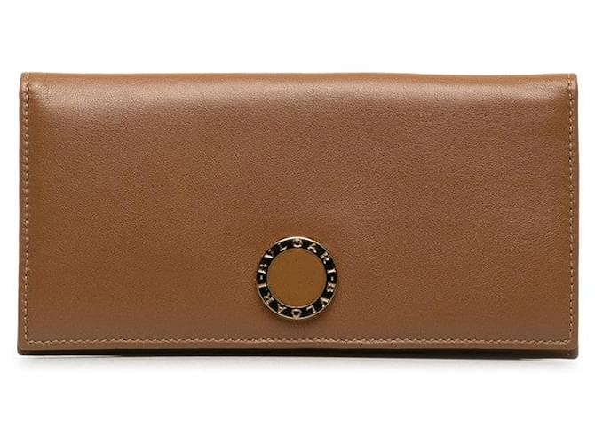 Bulgari Cartera corta de cuero Bvlgari Bifold larga Cartera corta de cuero en buen estado  ref.1394782