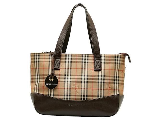 Burberry Haymarket Check Handbag  Canvas Handbag in Good condition Cloth  ref.1394796