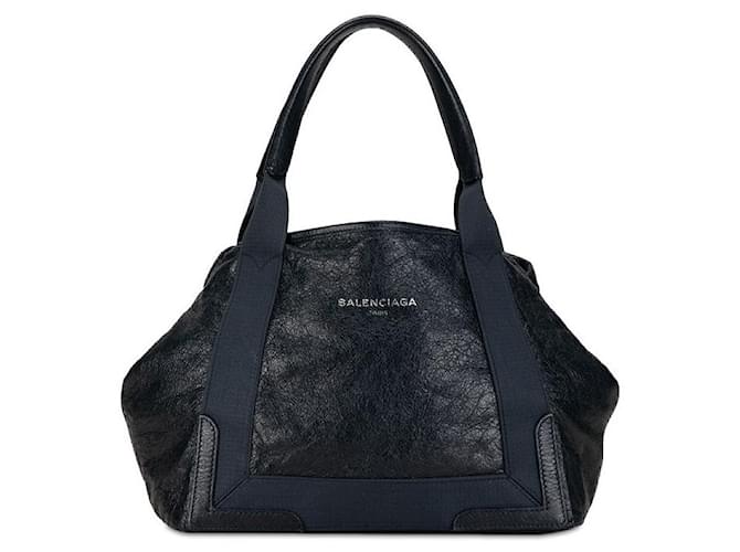 Balenciaga Navy Cabas S Tote Bag Leather Handbag 339933 in Good condition  ref.1394818