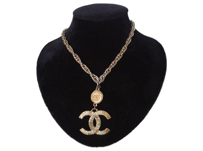 Splendido e raro collare vintage Chanel degli anni '90. D'oro
