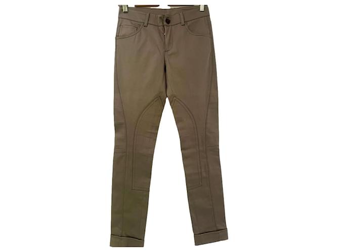 Prada Pantalones, leggings Caqui Algodón  ref.1394822