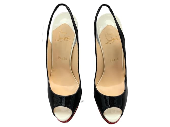 Christian Louboutin Sandals Black Patent leather  ref.1394831