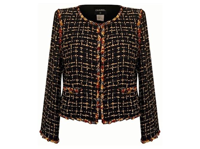 Chanel Superbe veste en tweed noir  ref.1394843