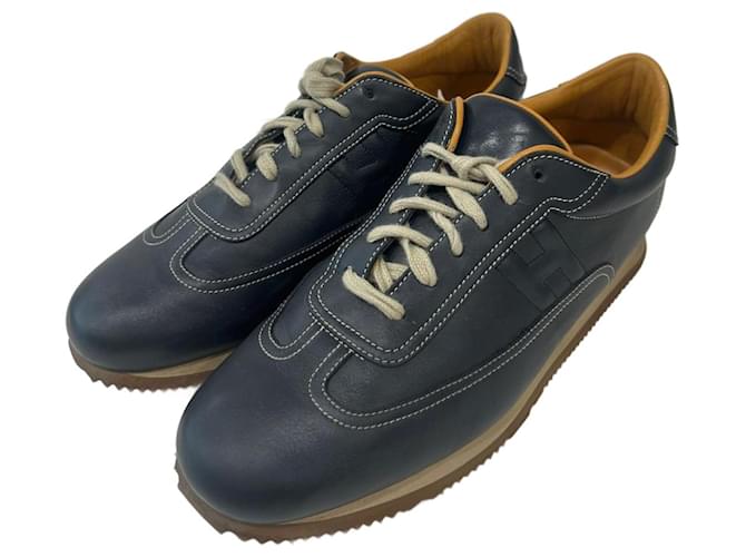 Hermès Sneakers Blu Pelle  ref.1394846