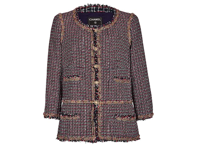 Chanel Extrem seltene ikonische Tweed-Jacke Mehrfarben  ref.1394849