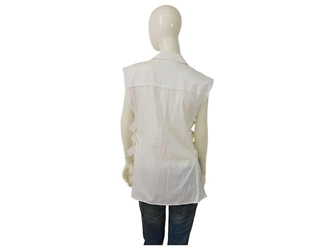 Helmut Lang Top Bianco Cotone  ref.1394853