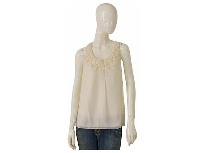 Tibi Tops Soie Écru  ref.1394854