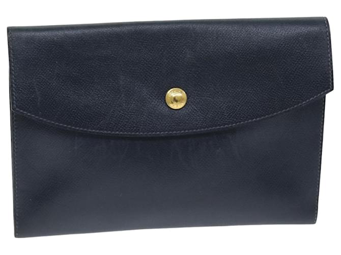 Hermès HERMES Pochetto Rio Pouch Leather Navy Auth 74590 Navy blue  ref.1394866