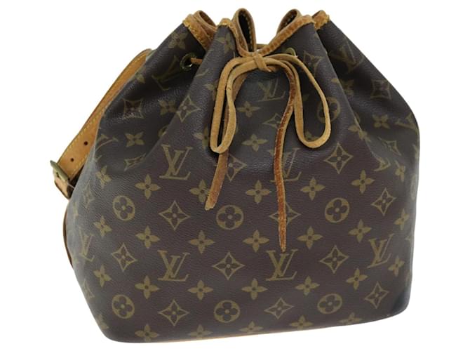 Bolsa de ombro LOUIS VUITTON Monograma Petit Noe M42226 Autenticação de LV 74342 Lona  ref.1394897