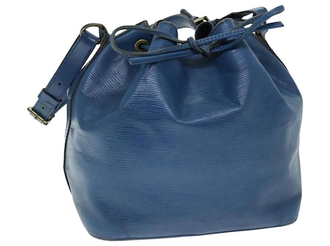 LOUIS VUITTON Borsa a tracolla Epi Petit Noe Blu M44105 LV Auth 74516 Pelle  ref.1394899