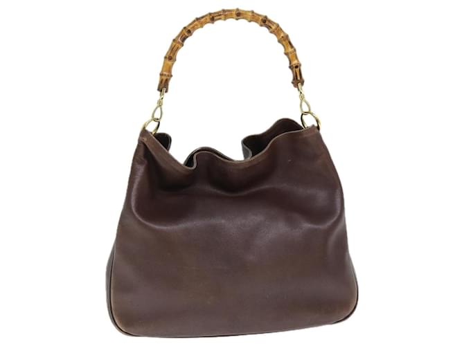 Bolso de hombro GUCCI Bamboo Cuero Marrón Autenticación 73913 Castaño  ref.1394905