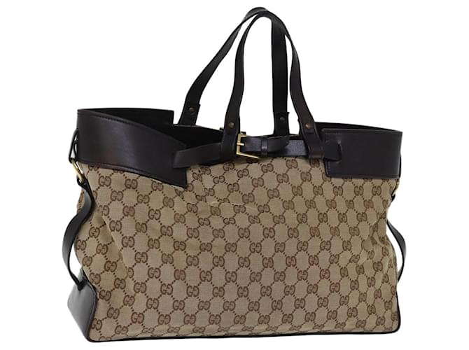 Sac cabas en toile GUCCI GG Beige 106251 Auth yk12513  ref.1394907