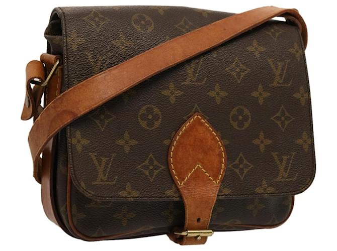 Bolsa de ombro LOUIS VUITTON Monogram Cartouchiere MM M51253 Autenticação de LV 73939 Monograma Lona  ref.1394910