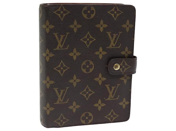 LOUIS VUITTON Monogramm Agenda MM Tagesplaner-Umschlag R20105 LV Auth bs14153 Leinwand  ref.1394921