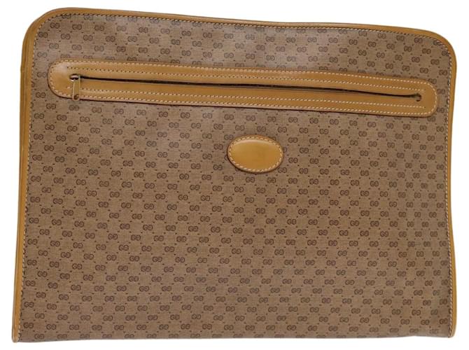 GUCCI GG Supreme Documents case Briefcase PVC Beige 015 399 0282 Auth bs14105  ref.1394923