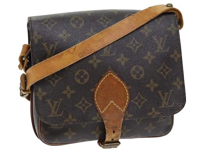 Bolsa de ombro LOUIS VUITTON Monogram Cartouchiere MM M51253 Autenticação de LV 73936 Monograma Lona  ref.1394938