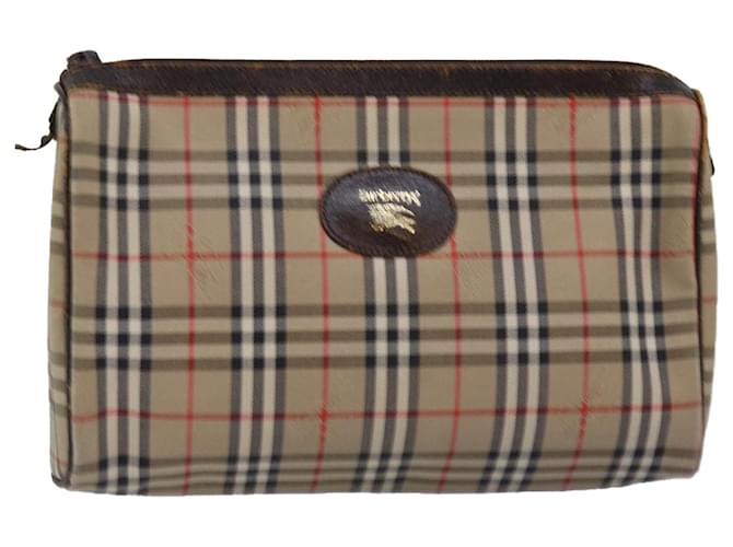 Autre Marque Burberrys Nova Check Pouch Canvas Beige Auth bs14239 Cloth  ref.1394947