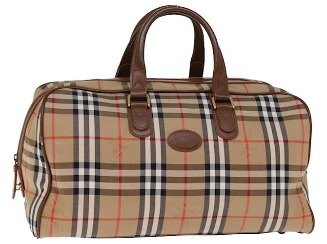 Autre Marque Burberrys Nova Check Boston Tasche Canvas Beige Auth yk12463 Leinwand  ref.1394970