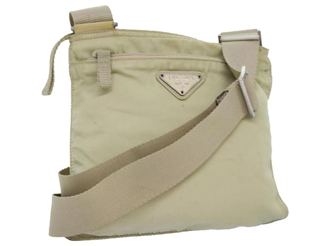 PRADA Shoulder Bag Nylon Beige Auth yk12571  ref.1394973