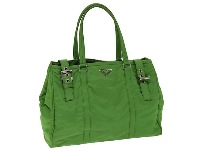 Bolsa de Ombro PRADA Nylon Verde Auth 74404  ref.1394975