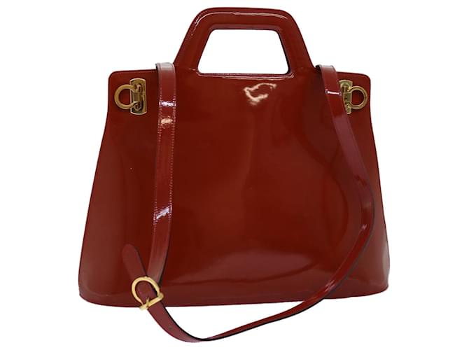 Salvatore Ferragamo Hand Bag Patent leather 2way Orange Auth 73990  ref.1394981