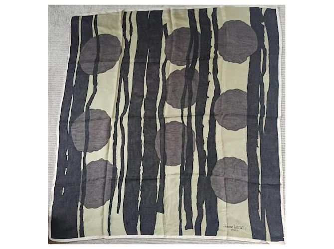 Lanvin Silk scarves Brown Green  ref.1395046