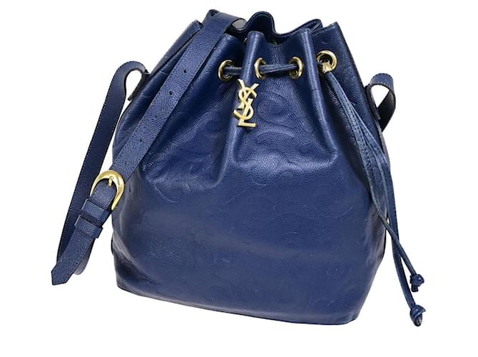 YVES SAINT LAURENT Azul Couro  ref.1395055